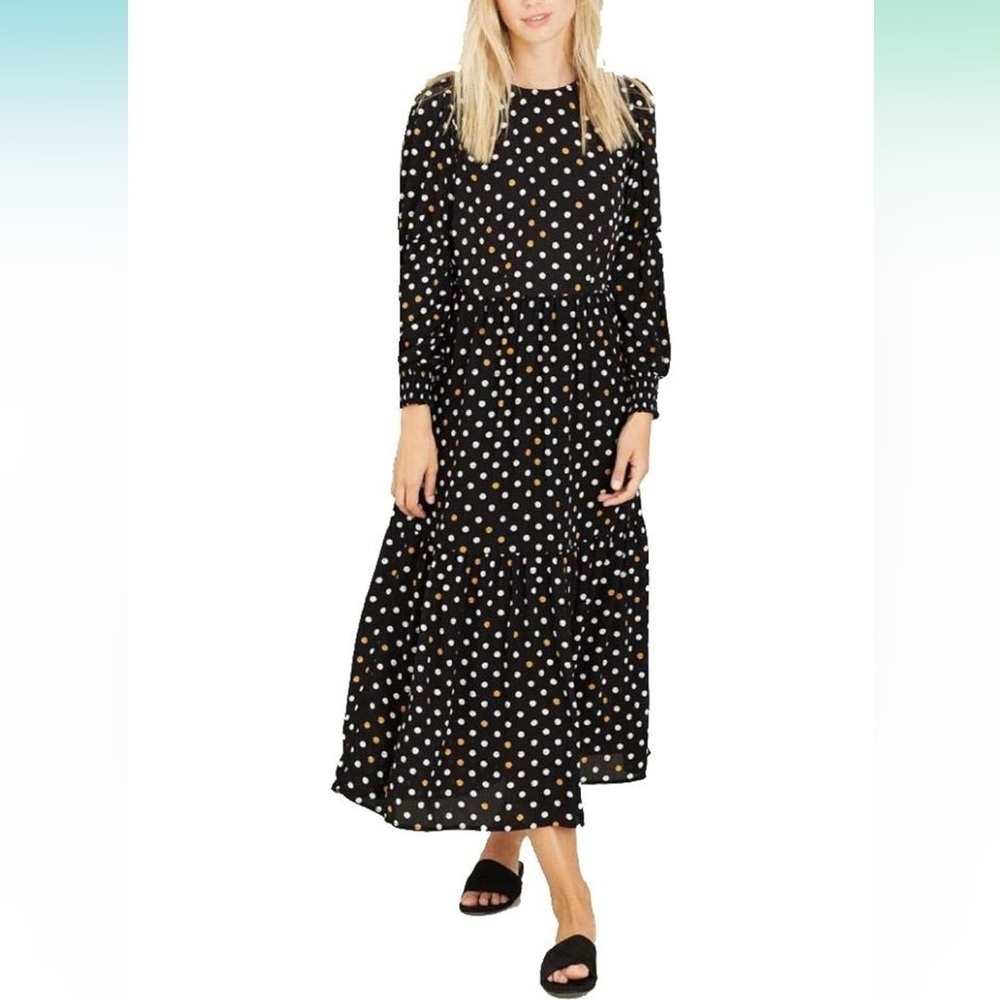 Who What Wear Women's Polka Dot Long Balloon Sleeve Dress Size XS